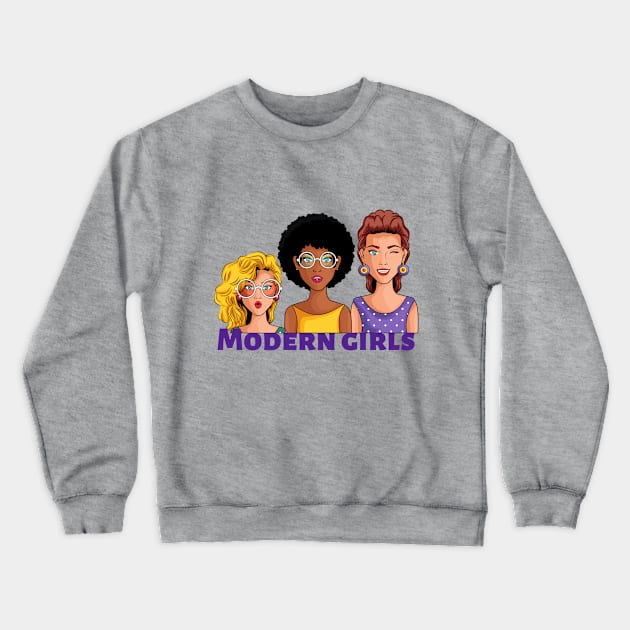 Modern girls Crewneck Sweatshirt by JuliaUkraine